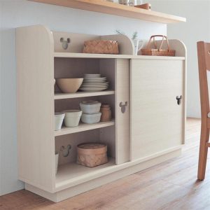 ミッキーモチーフの棚で、カウンター下を楽しく活用！