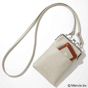 ミッフィー 70周年記念ロゴのチャーム付きがま口ショルダーバッグ