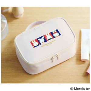 ミッフィー誕生70周年記念デザイン鏡が立てられるドレッサーポーチ