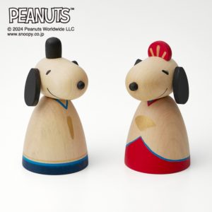 かわいいスヌーピーがこけしの雛人形に