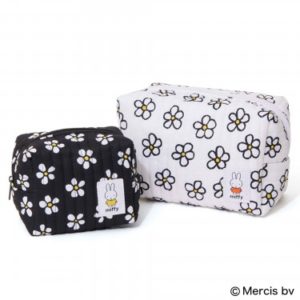 [ミッフィー]お花のキルティングポーチ大小2個セット